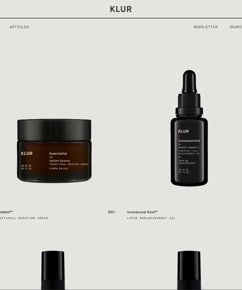 Klur collection page