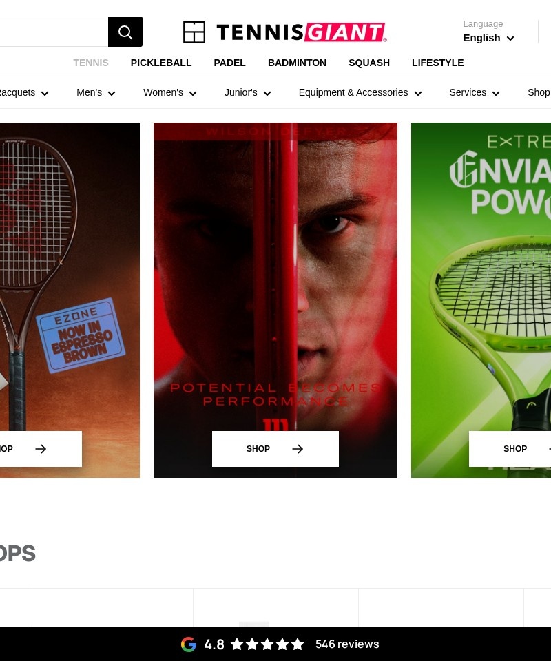 Tennis Giant homepage